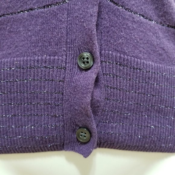 American Eagle cardigan Small metallic stripe knit button front sweater - Picture 5 of 12